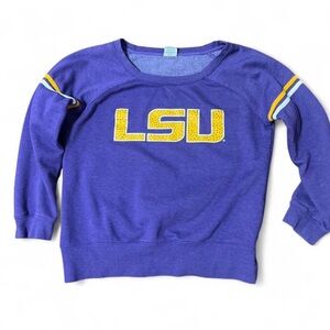Colosseum Purple LSU Women's Crew Neck Sweater